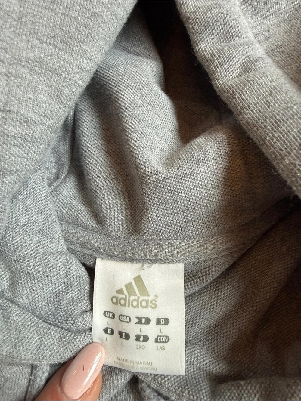 adidas Gray Notre Dame Hooded Sweatshirt with Navy Logos